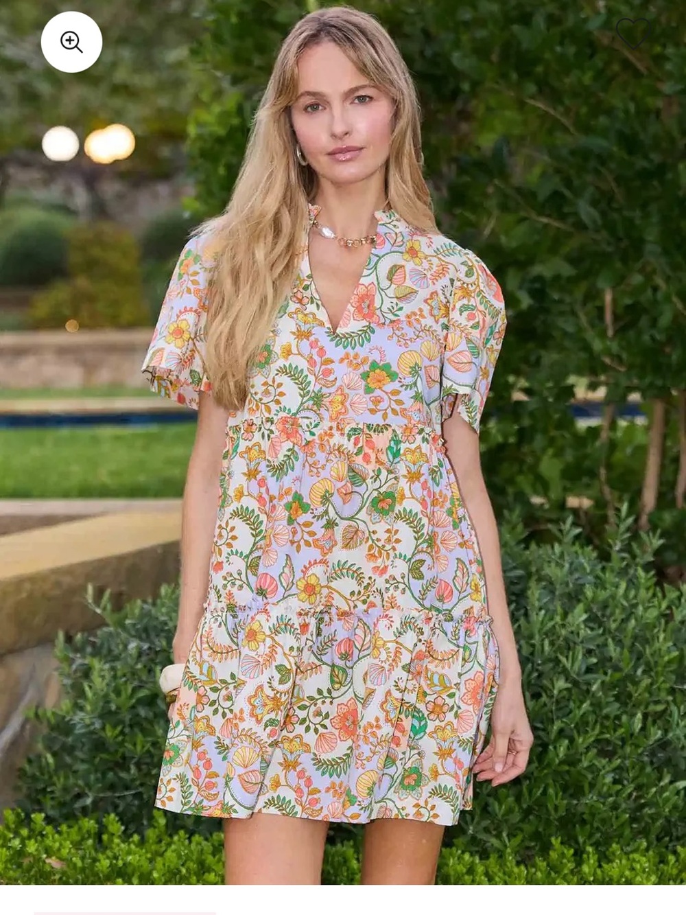 MARA Floral Tiered Short Dress in Multicolor